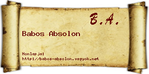 Babos Absolon névjegykártya